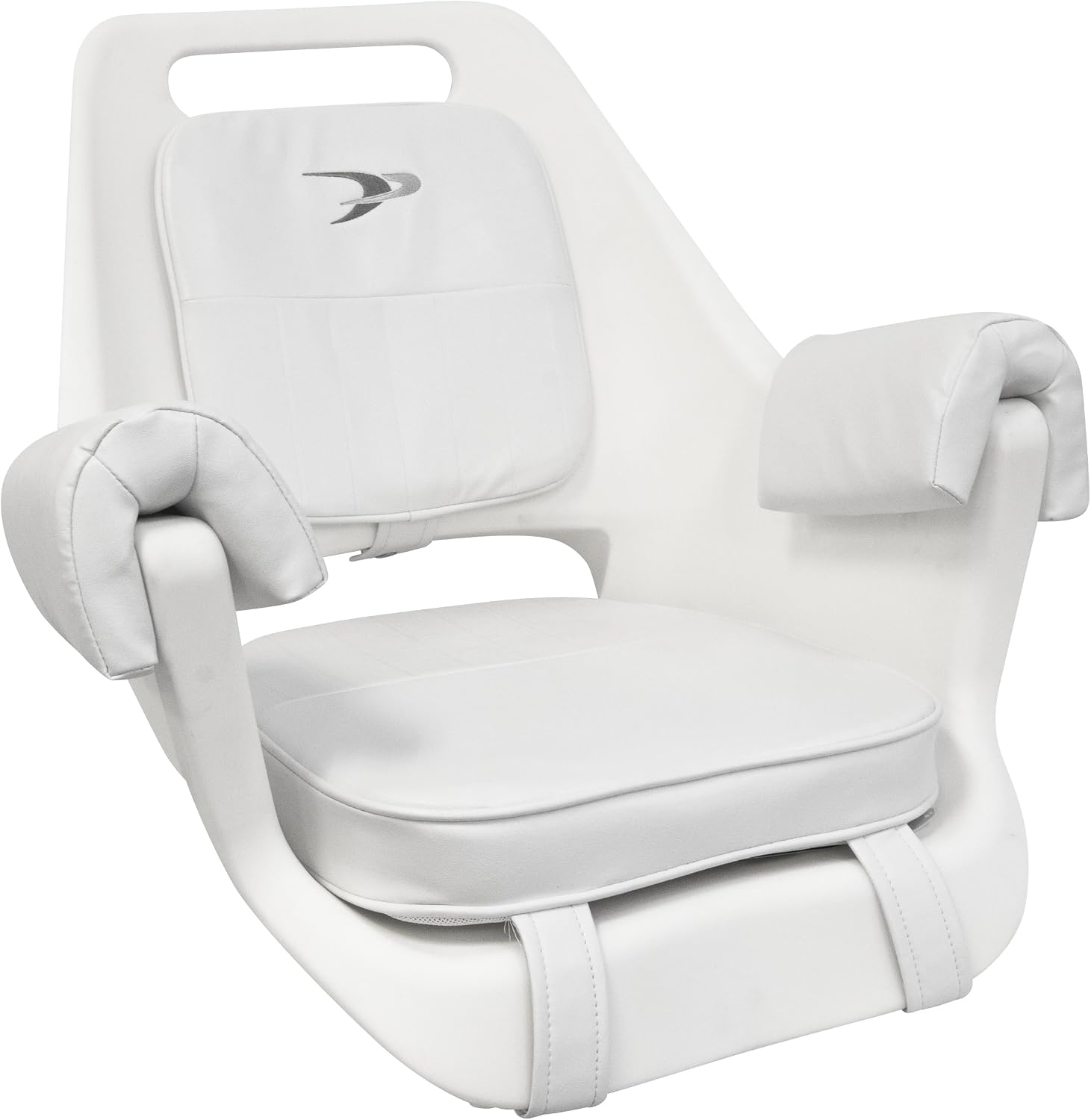 Wise 8WD007-3-710 Offshore Series Deluxe Pilot Chair Cushions with Armrests - White | Roto-molded marine plastic frame, 28 oz vinyl