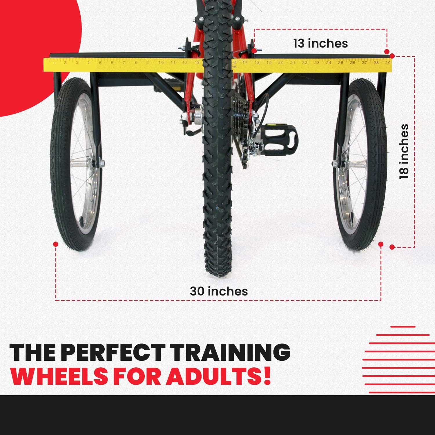 TITAN Bike USA Heavy-Duty Adult Training Wheels – Patented Stabilizer Kit for 24"–27" Bicycles, Supports 250+ lbs
