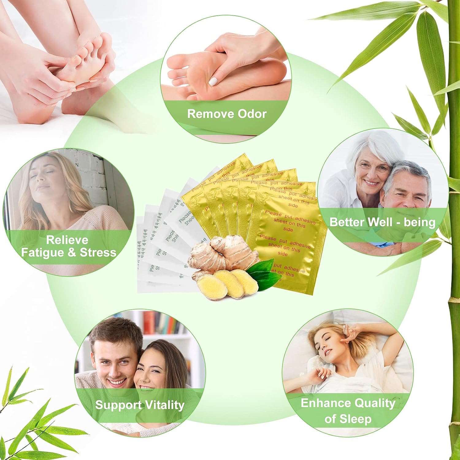 Foot Pads, 120 Pads Outgeek Natural Foot Pad for Foot and Body Care Sleep & Feel Better All Natural 60 Pack