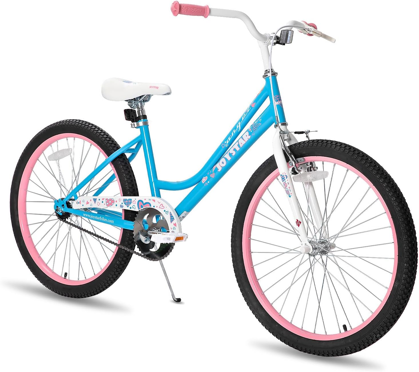 JOYSTAR Angel Girls Bike for Toddlers and Kids Ages 2-12 Years | 12-20 Inch Kids Bike with Training Wheels & Basket, 20 24“ Bicycle with Kickstand