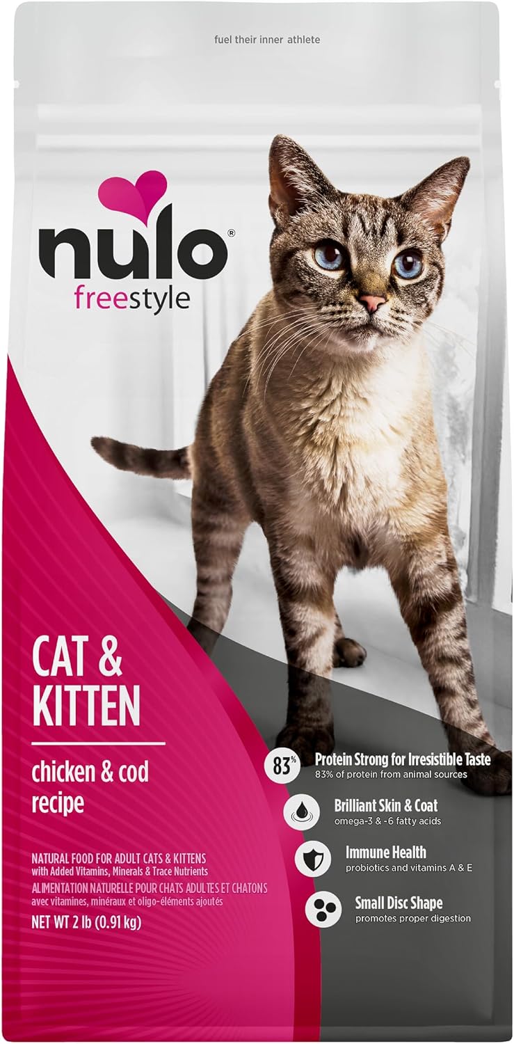 Nulo Freestyle Cat & Kitten Dry Food - Turkey & Duck Recipe, High Protein Grain Free Cat Food, Natural Kibble with Probiotics & Omega Fatty Acids