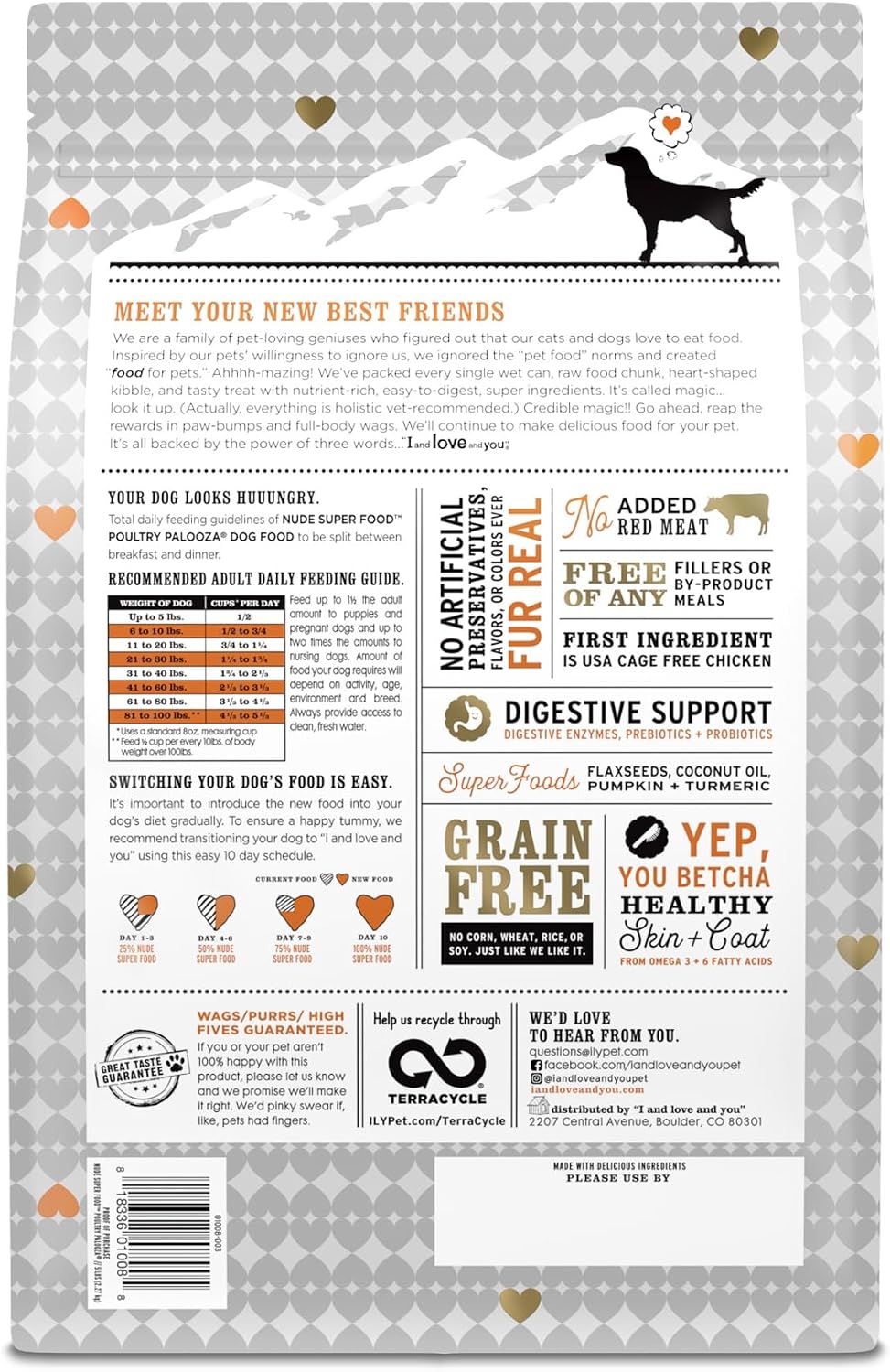 I and love and you Nude Super Food Dry Dog Food - Salmon + Whitefish - Prebiotic + Probiotic, Grain Free, Real Meat, No Fillers, 5lb Bag