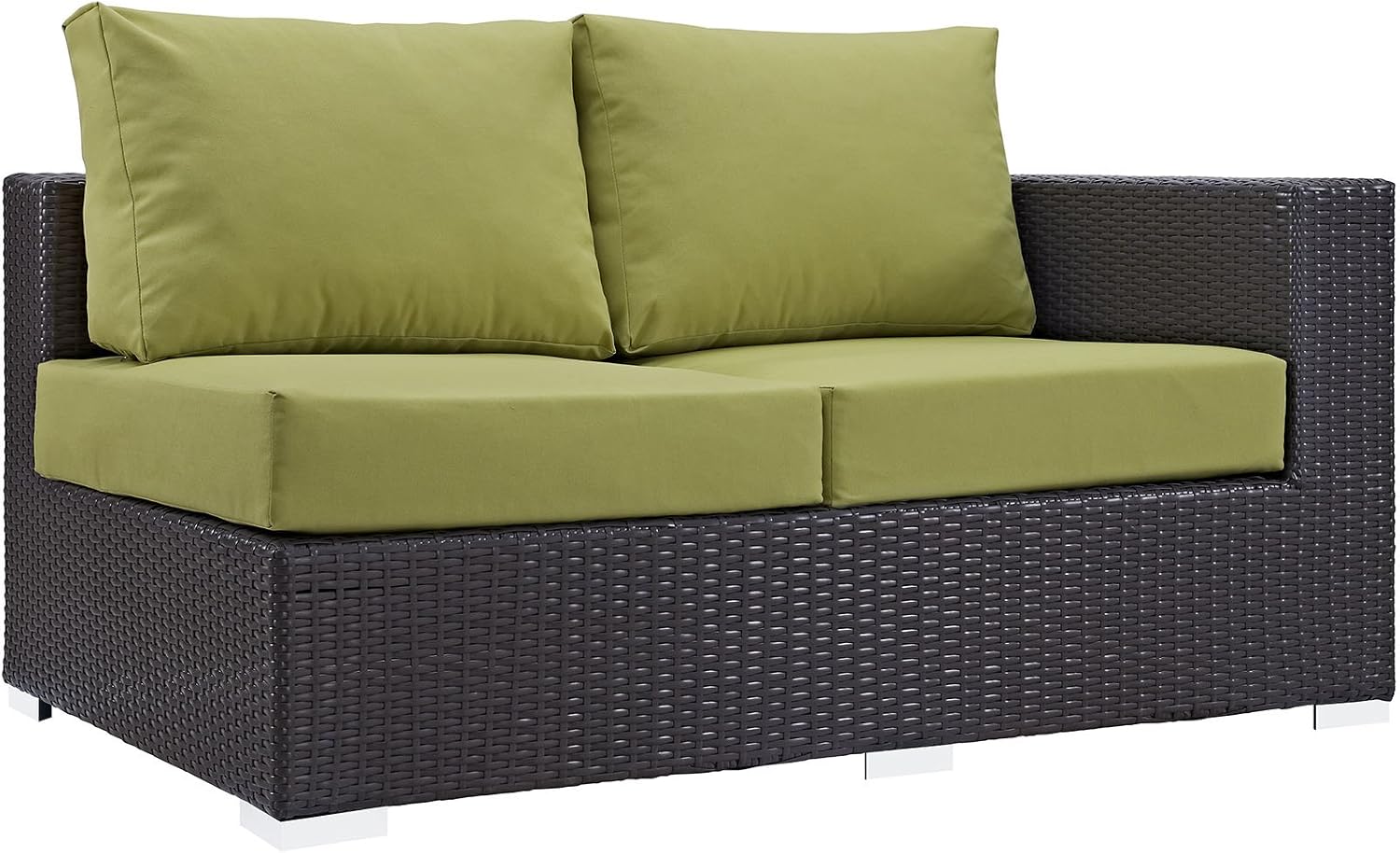 Modway Convene Wicker Rattan Outdoor Patio Loveseat in Espresso White