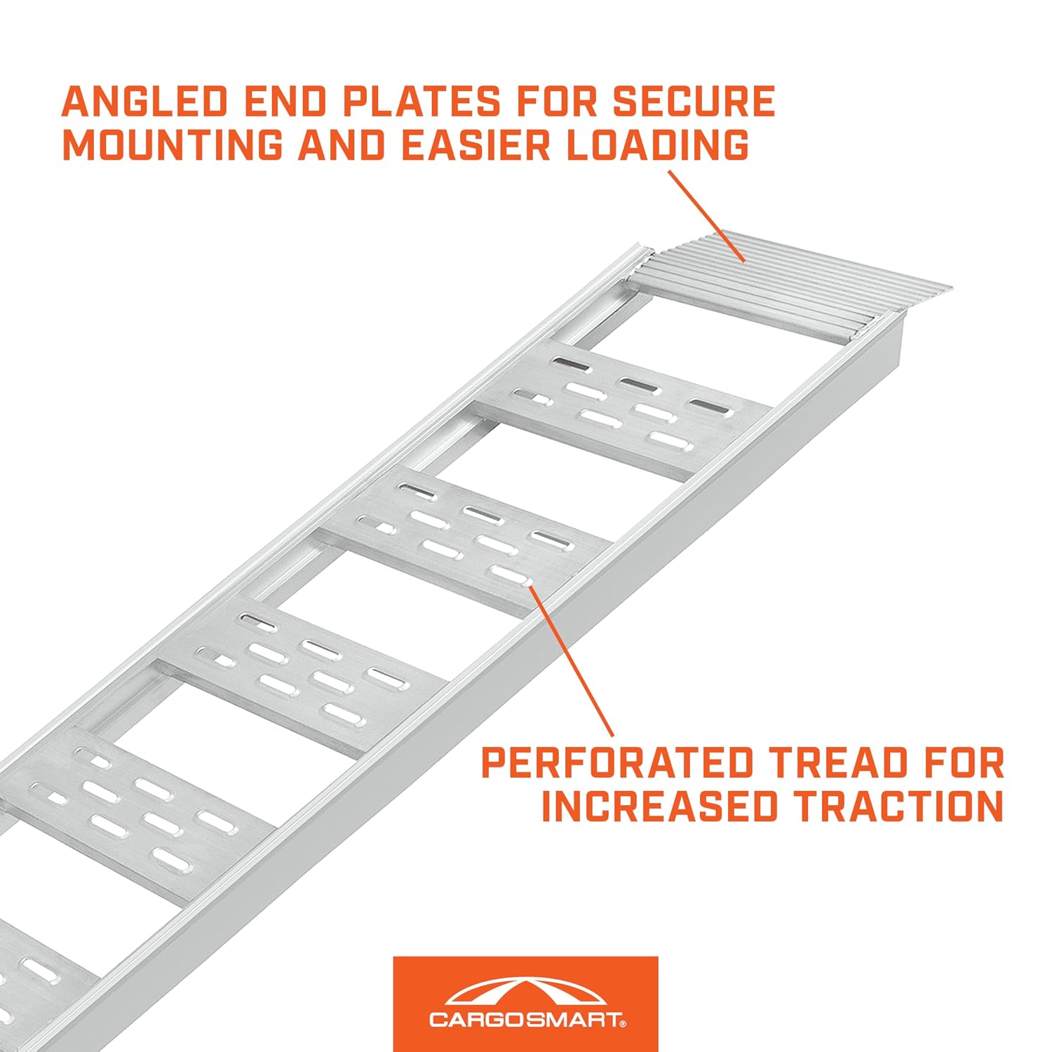 Aluminum Straight Fixed Ramp with Treads (2pk) - Easily and Safely Load and Unload Light Equipment, Lawn Tractors, ATVs and More, 1, 250 lb. Capacity