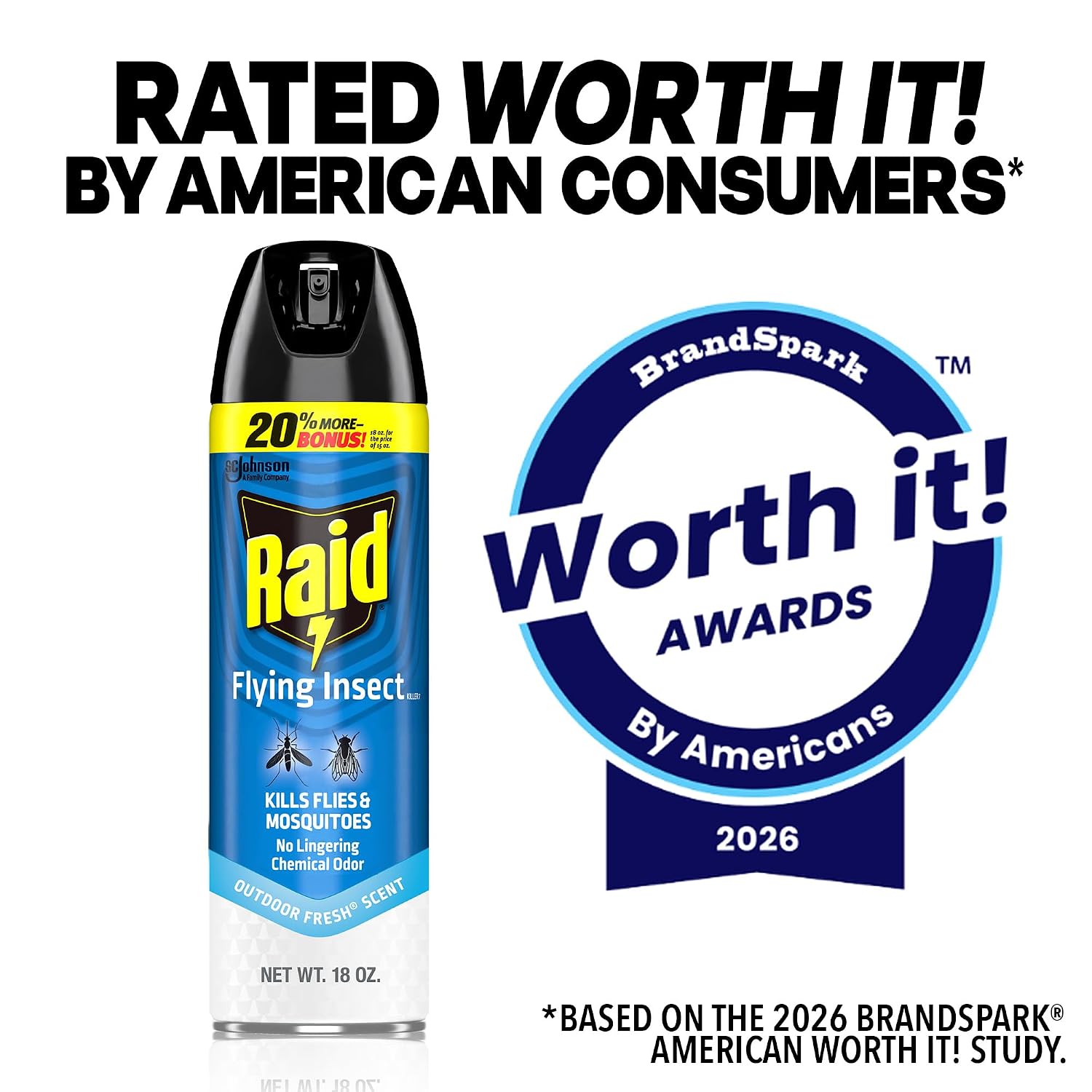 Raid Flying Insect Killer 7, Bug Spray, Insecticide Spray for Indoors & Outdoors, 18 oz