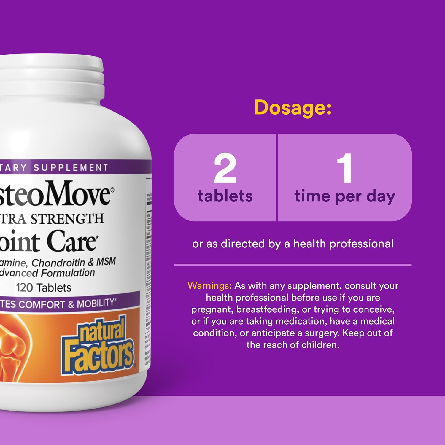 Natural Factors, OsteoMove Joint Care, Extra Strength Support for Joint and Bone Health, Non-GMO, 240 tablets (120 servings)