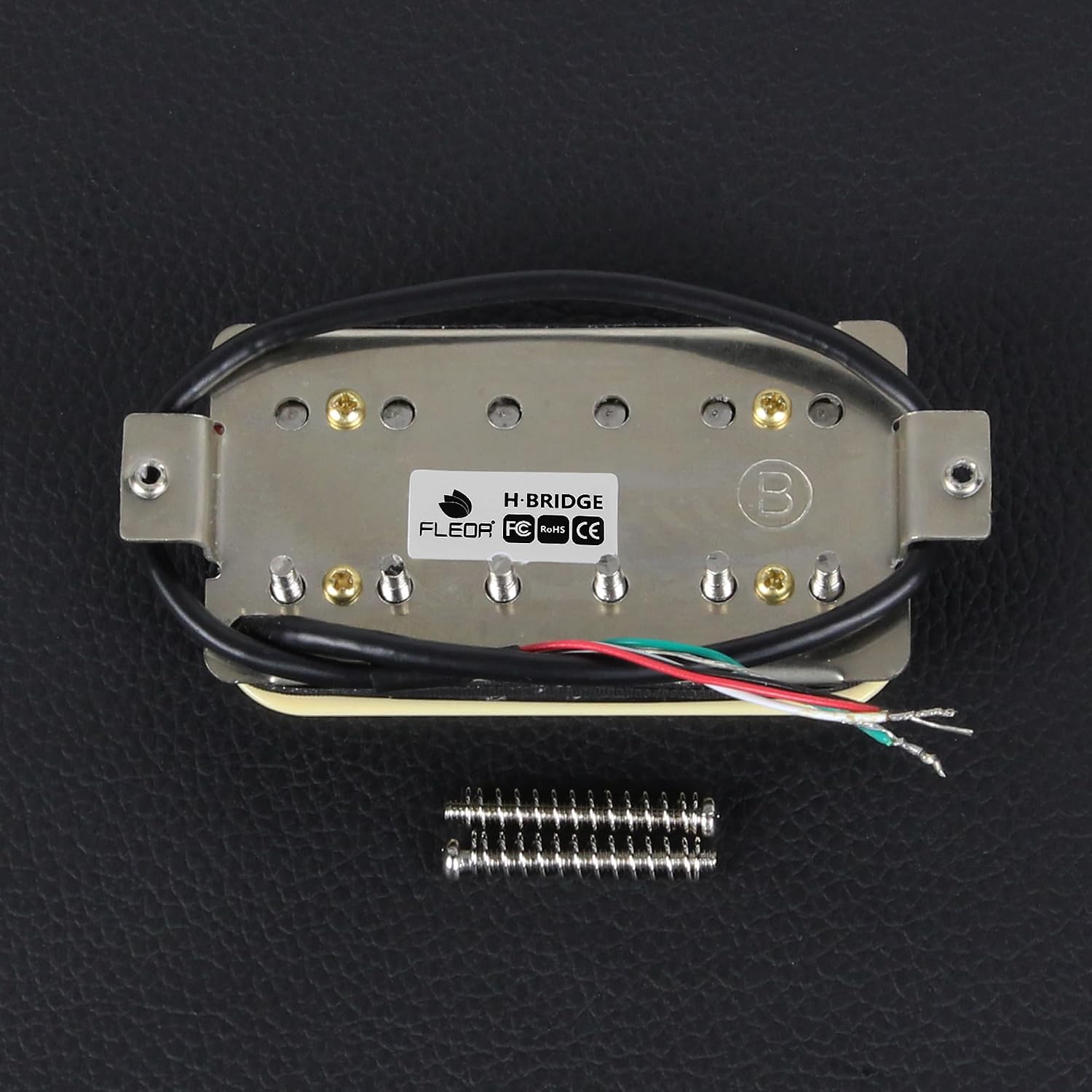 FLEOR Alnico 5 Guitar Pickup Double Coil Humbucker Pickups Neck and Bridge Set Black