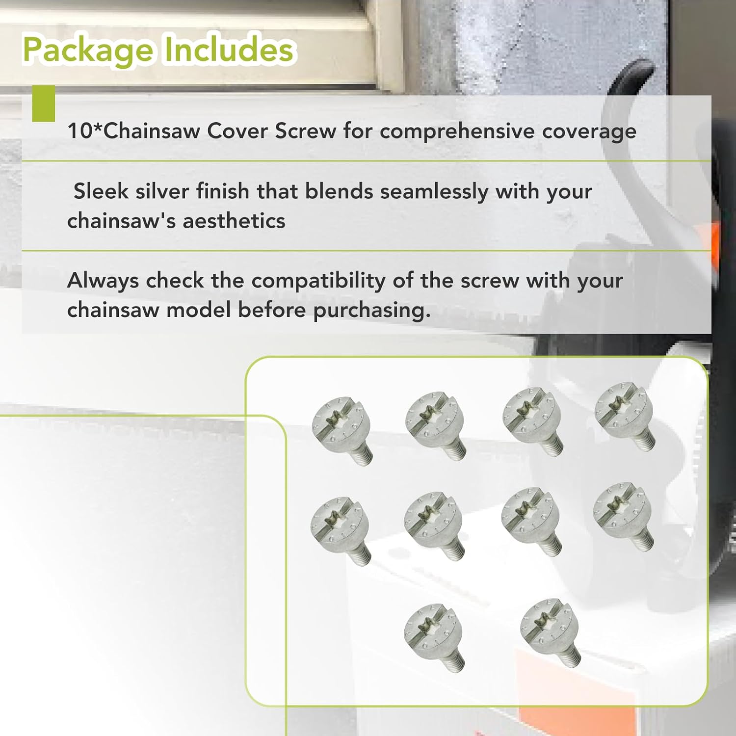 10Pcs Chainsaw Cover Screw Fits for Stihl Chainsaw Saw Models MS231 MS231C MS251 MS251C MS271 MS271C MS291 MS291C KMA135R FSA135R Replace