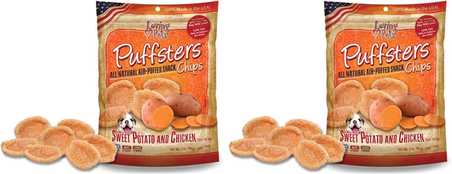Loving Pets Puffsters Banana Chicken Treats for Dogs (4 oz), (5110)