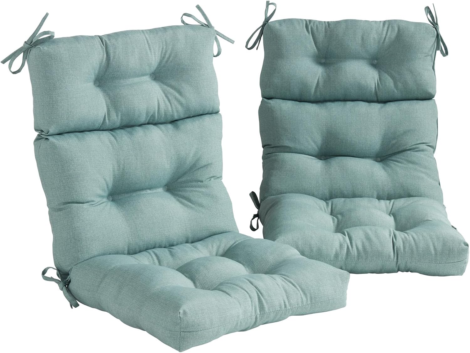 Greendale Home Fashions Outdoor 44x22-inch High Back Chair Cushions (Set of 2), Cement