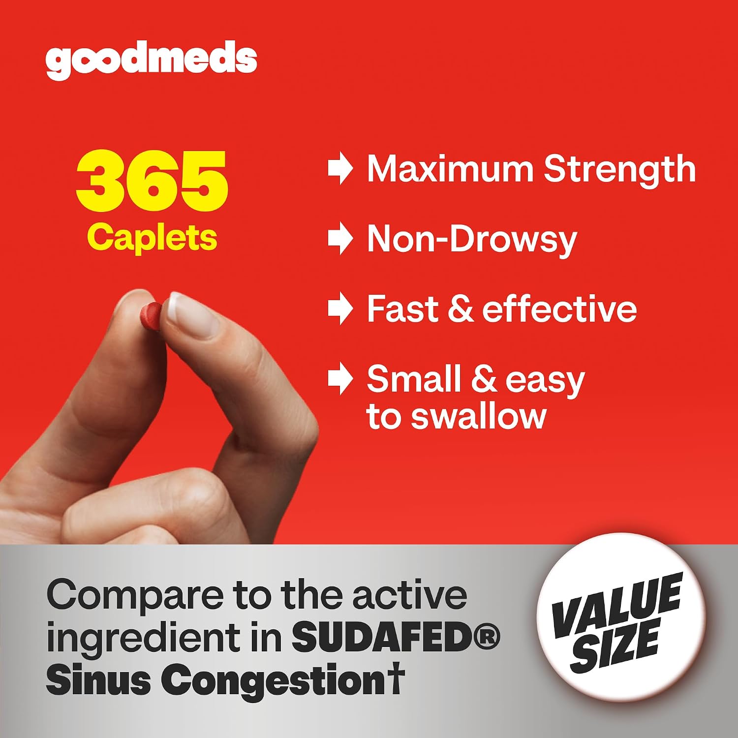 Nasal Decongestant PE Non-Drowsy for Adults | Maximum Strength Phenylephrine HCl 10mg to Relieve Sinus Pressure from Cold or Allergies | Comparable