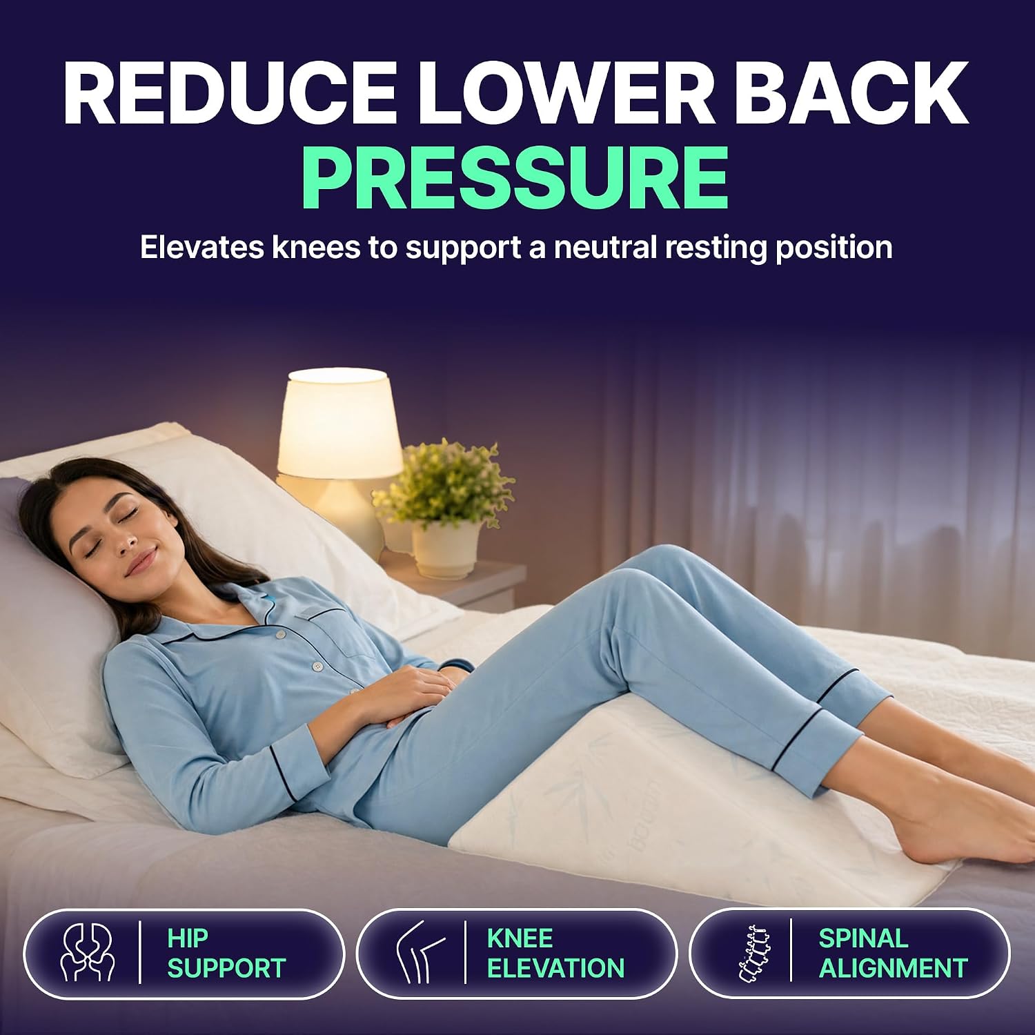 The Angle Wedge Pillow – Leg & Knee Pillow Wedge for Sciatica Pain Relief, Body Pain, Lumbar Decompression – Triangle Foam Cushion Bed Bolster for Lower Back Support, Small | Leg and Knee Pillow Wedge, Body Pain, Lumbar Decompression, Triangle Foam Cushi…