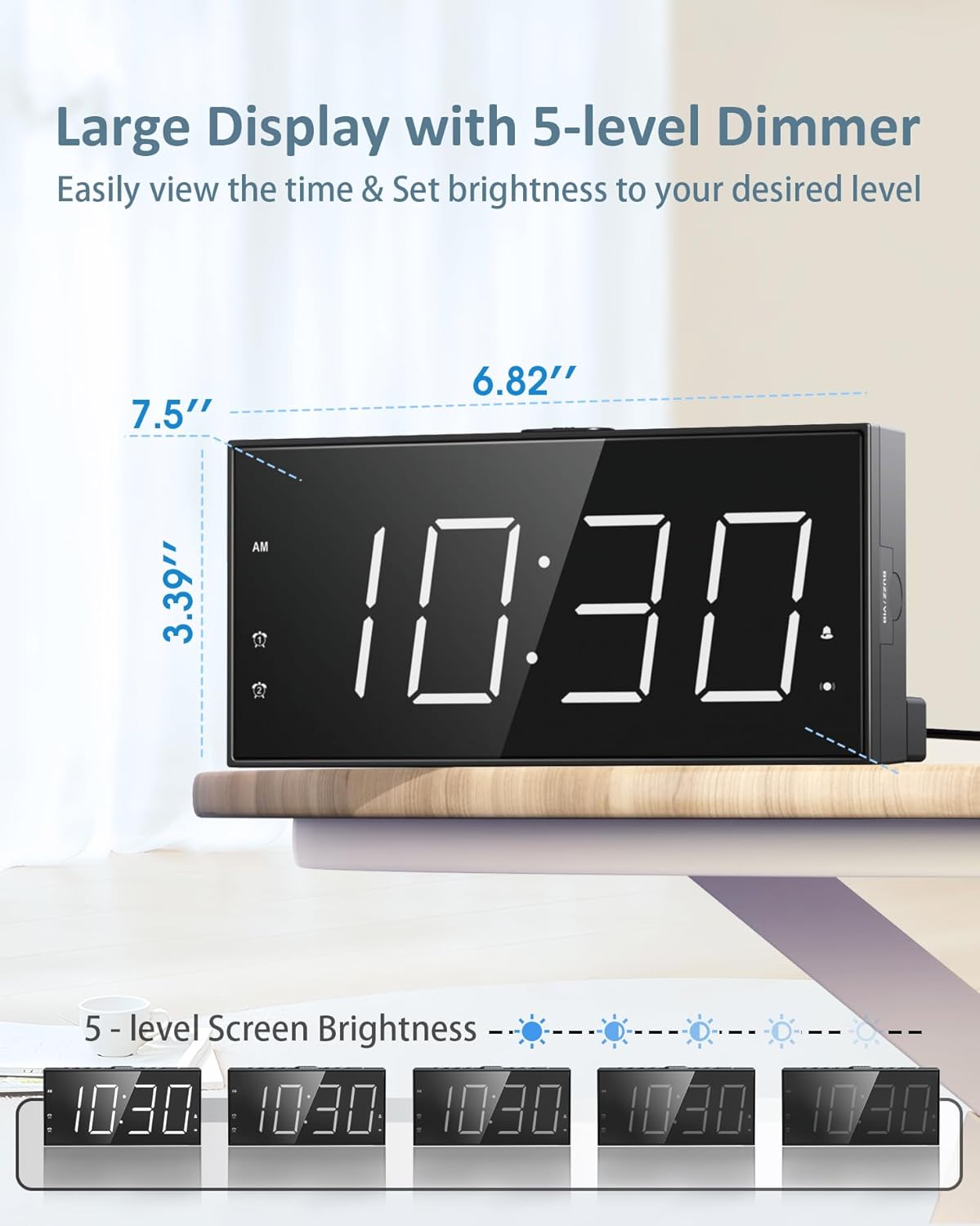 Alarm Clock with Bed Shaker, Vibrating Alarm Clock for Heavy Sleepers