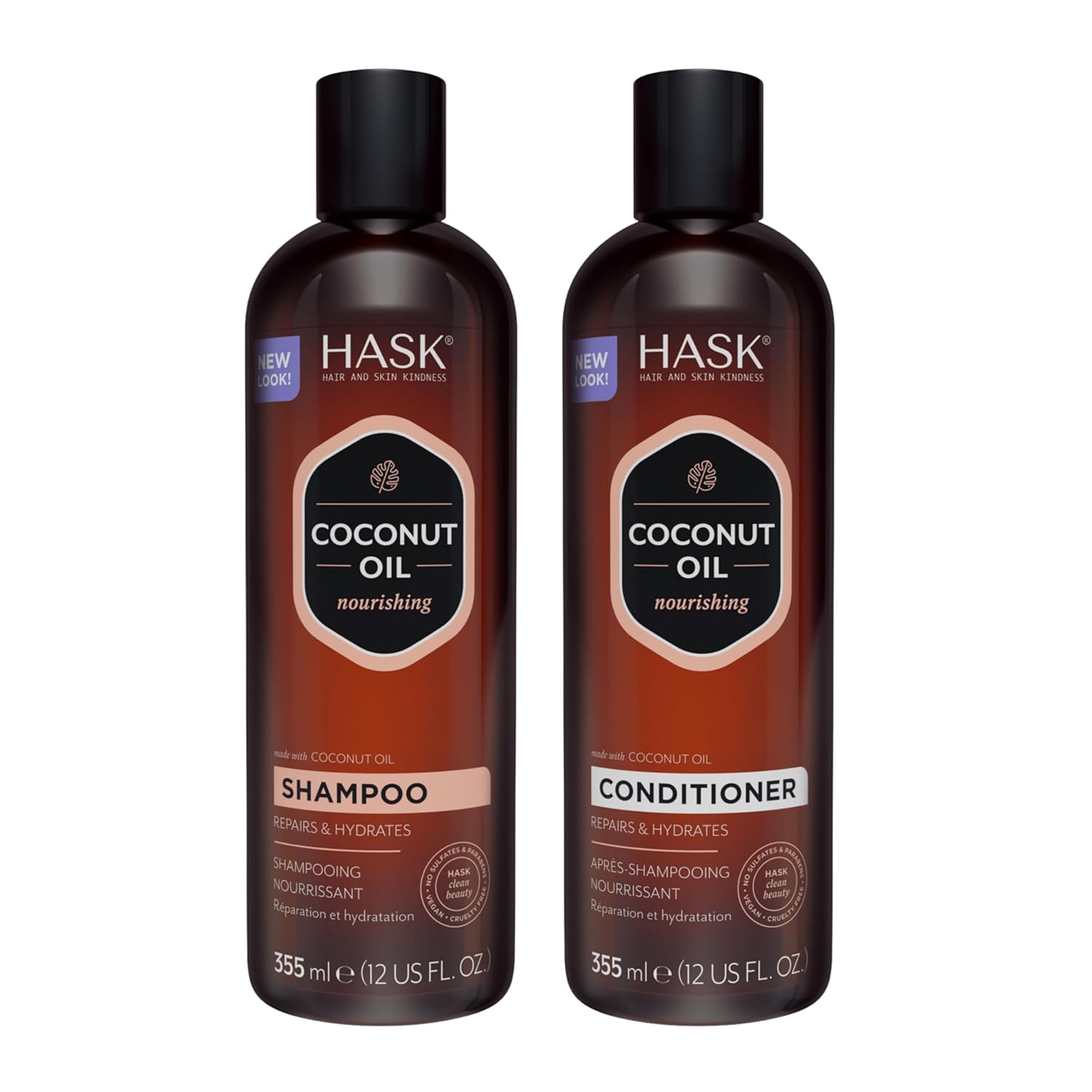 HASK Biotin Boost Thickening Shampoo + Conditioner Set | Adds Fullness, Strengthens, Volumizes, Sulfate-Free, Paraben-Free, Gluten-Free, Color Safe | 12oz each