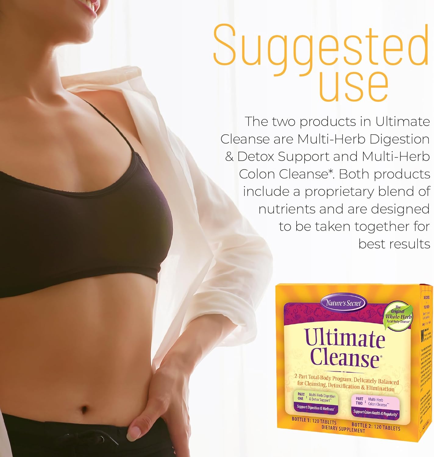 Nature's Secret Ultimate Cleanse 2-Part Total Body Program 240 Tablets | 2-Part Total Body Program for Balanced Body Cleansing | Detox Support &
