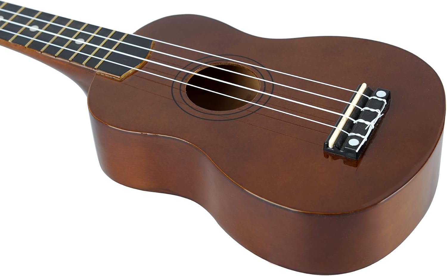 Winzz Soprano Ukulele Starter Kit For Beginners with Bag, Clip-On Tuner, Extra Strings, Strap, Plectrum, Fret Stickers, Chords Card, Polishing Cloth, Black