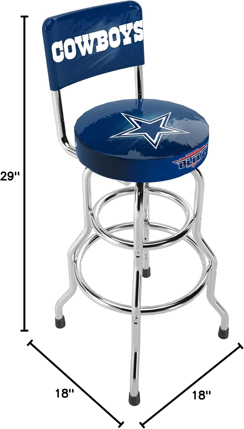 ARCADE1UP NFL Blitz High Back Stool with Adjustable Height and Swiveling Padded Seat (Dallas Cowboys)