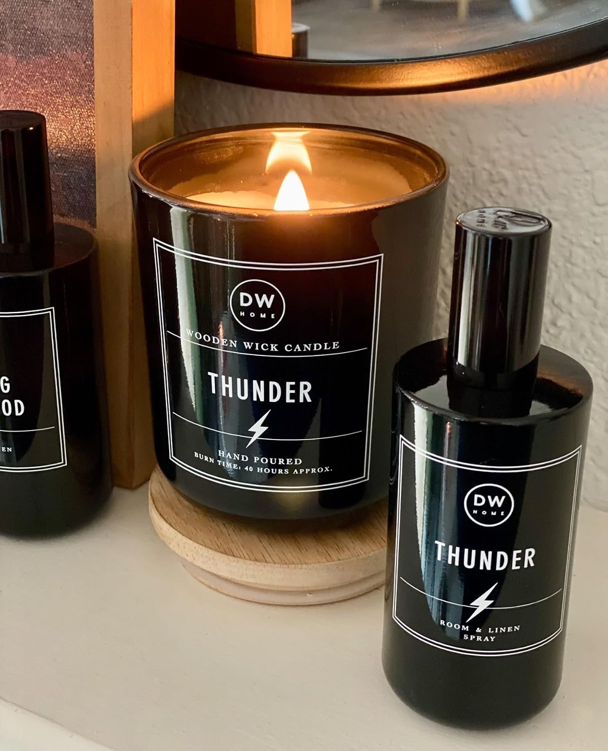 DW Home Warm Tobacco Pipe Scented Candles, 15 oz Large Double Wick Jar, Up to 56 Hour Burn Time, Strong Long Lasting Woodsy Fragrance, Gifts for Men & Women