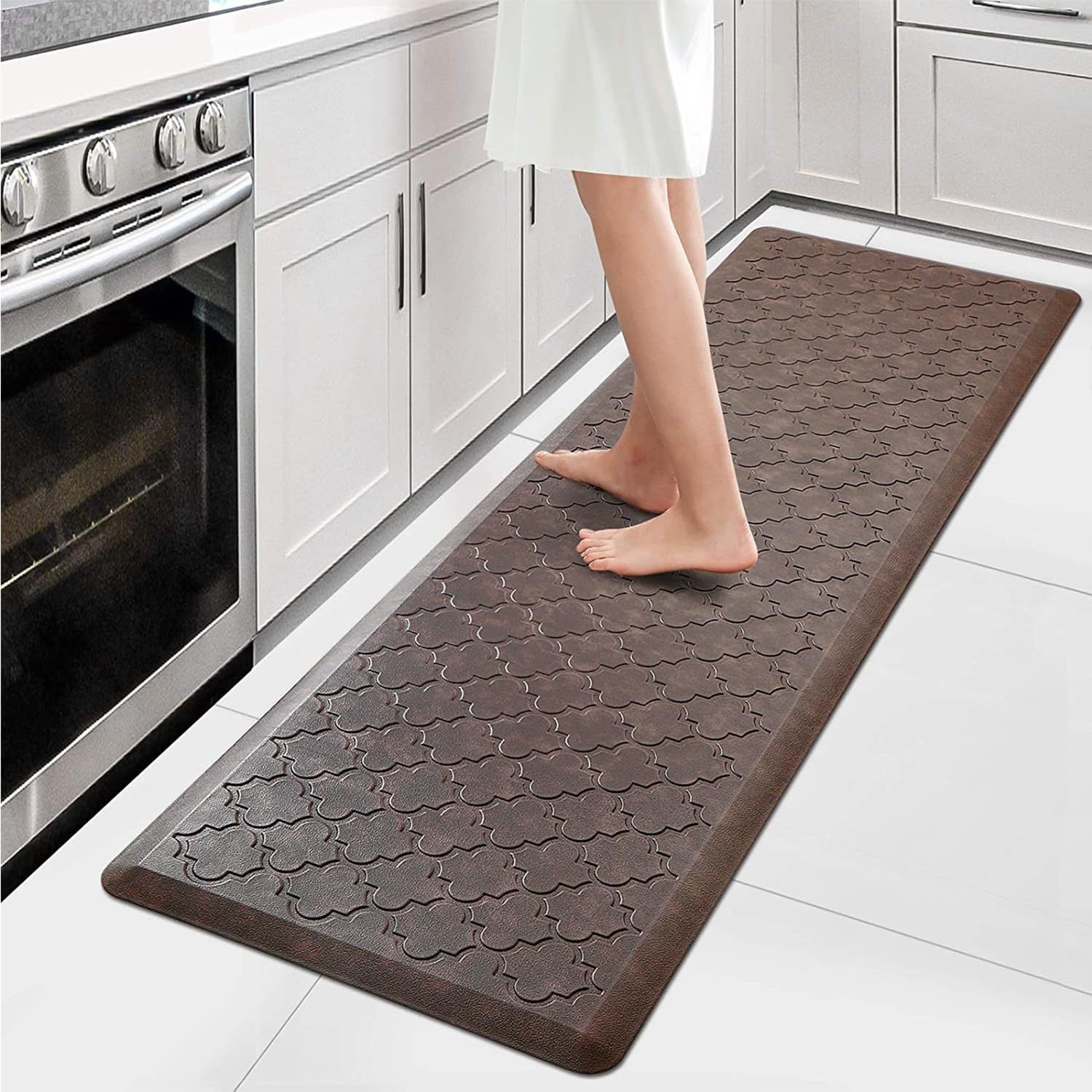 WISELIFE Kitchen Mat Cushioned Anti Fatigue Floor Mat, 17.3"x60", Thick Non Slip Waterproof Kitchen Rugs and Mats, Standing Mat for Floor, Home