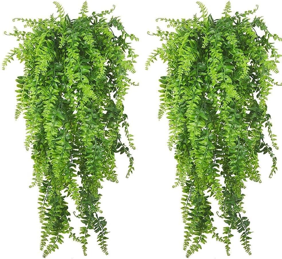 PINVNBY Reptile Plants Hanging Fake Vines Boston Climbing Terrarium Plant with Suction Cup for Bearded Dragons Lizards Crested Gecko Snake Hermit