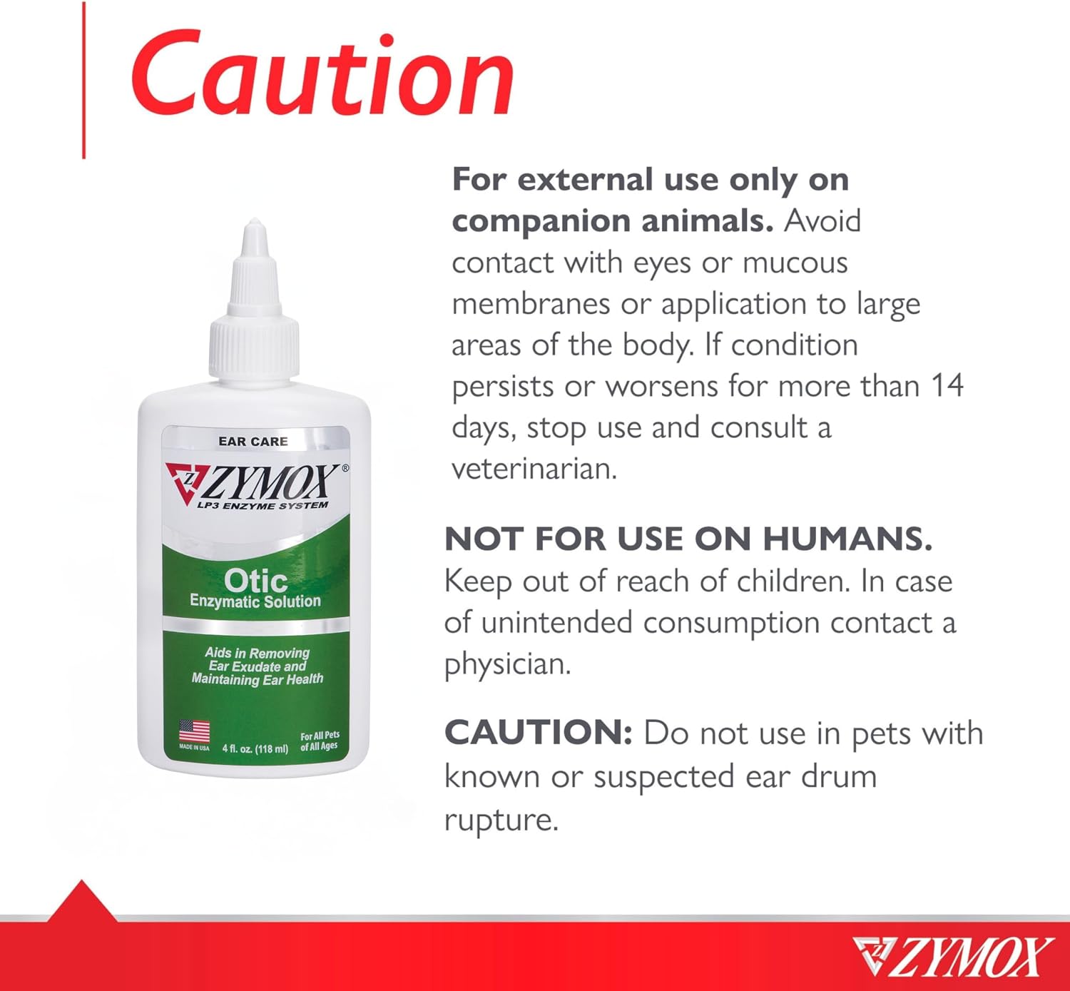 PKB Animal Health Zymox Otic Enzymatic Solution for Dogs and Cats to Soothe Ear Infections Without Hydrocortisone for Itch Relief, 4oz