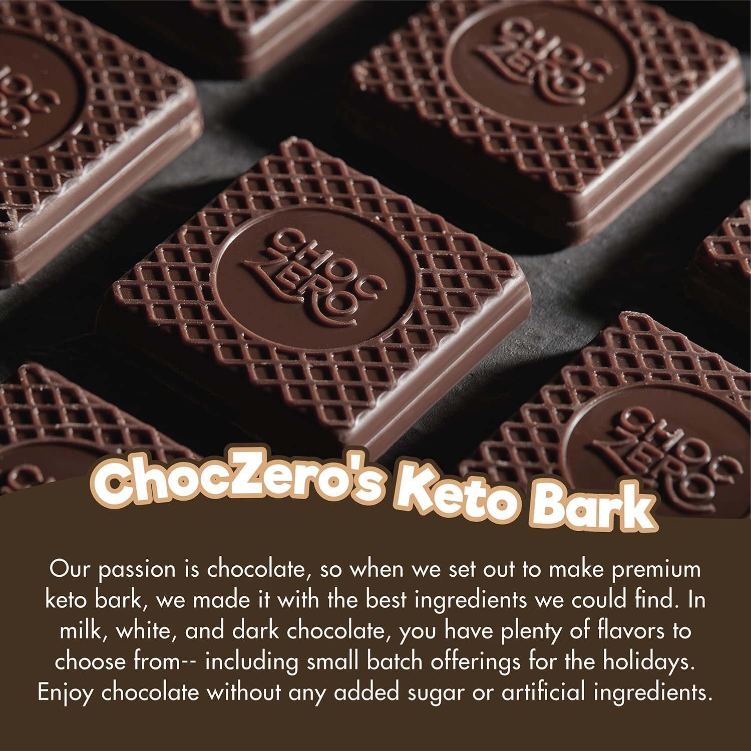 ChocZero 70% Cocoa Sugar Free Dark Chocolate Squares, Vegan, 4 Pack | No Sugar Alcohols, Keto, Low Carb, High Fiber, Gluten Free, 32 Total Candy Squares