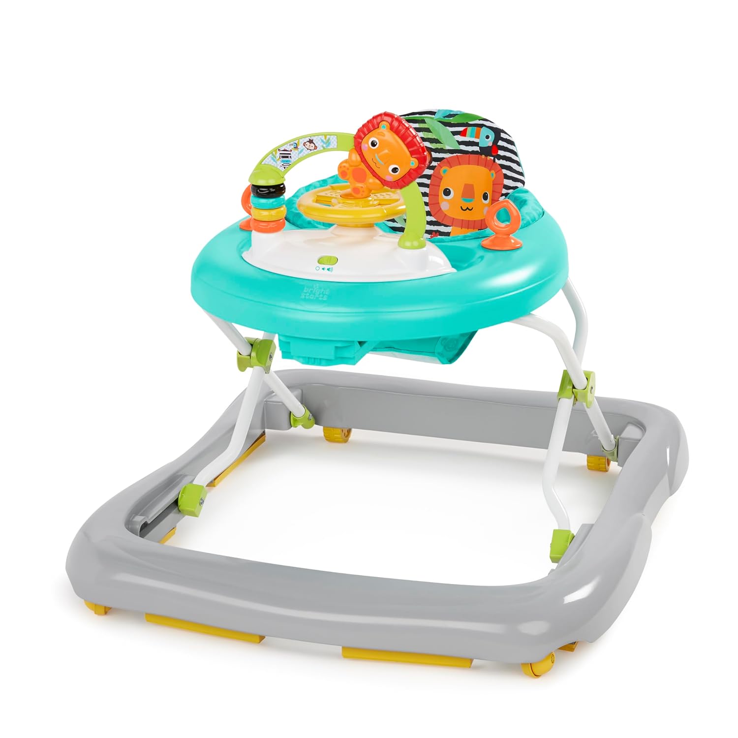 Bright Starts JuneBerry Walk-A-Bout Baby Walker and Entertainer, with Easy Fold Frame for Storage, Ages 6 Months +