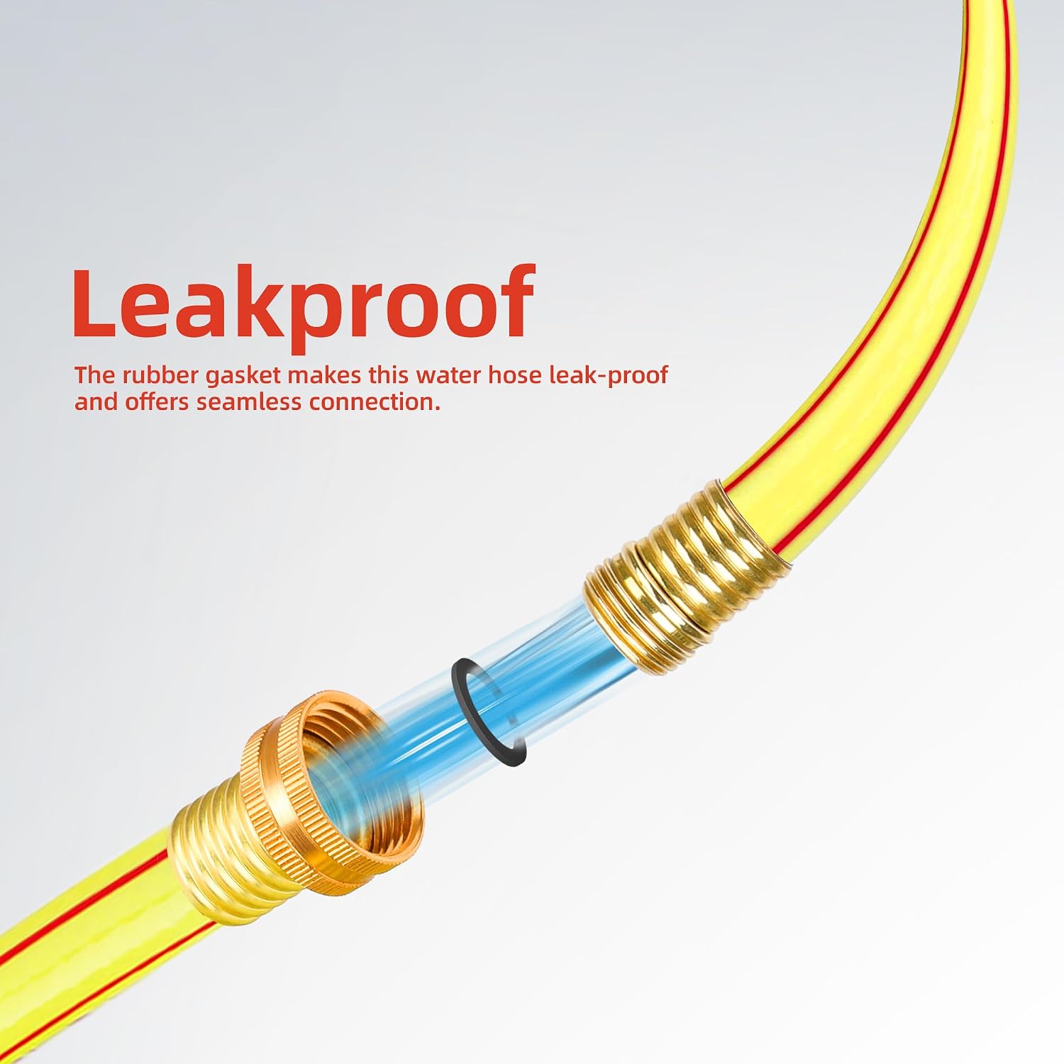 Lead-in Yellow Short Garden Hose 3/4 in. x 5 ft. -No Kink, Leak Free, Flexible, Male to Female Fittings -Heavy Duty Lightweight PVC Water Hose -150PSI Work & 500PSI Burst, for Reel Cart & Outdoor Use