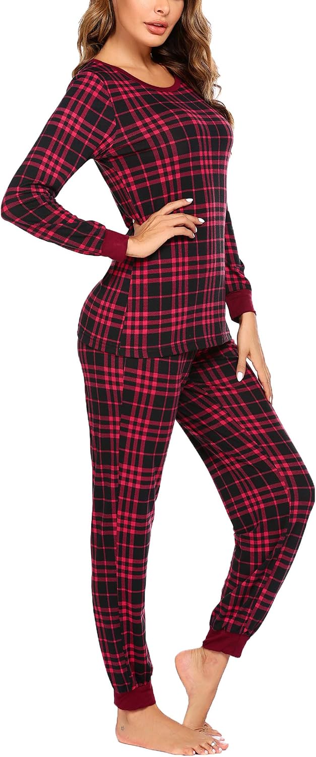 Ekouaer Womens Pajamas Sets Long Sleeve Tops with Jogger Pants