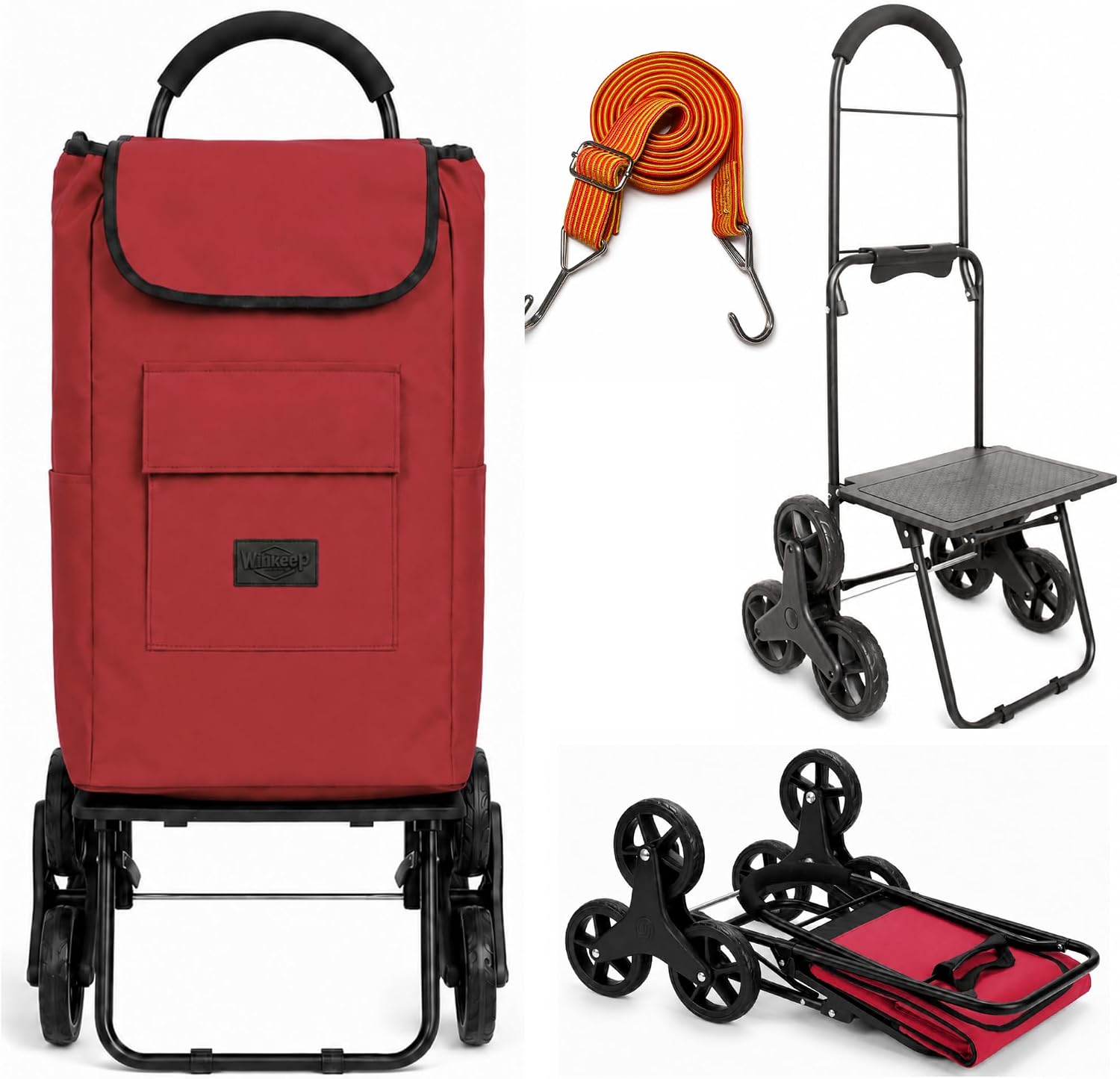 Shopping Cart, Super Loading Grocery Trolley, 220 lbs Capacity