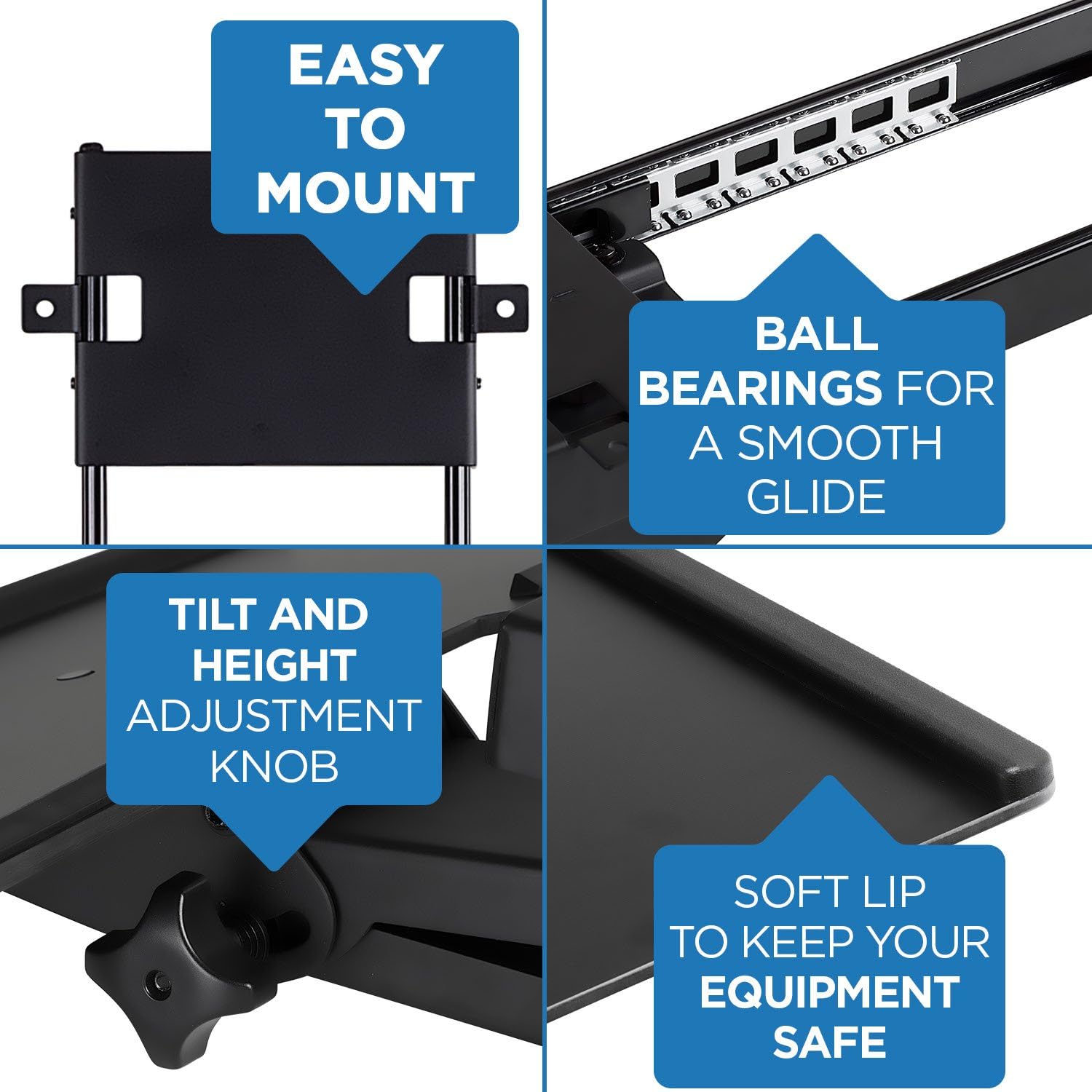 Mount-It! Keyboard Tray Under Desk, Full Motion Computer Keyboard and Mouse Tray, Slide Out Ergonomic Keyboard Drawer with Gel Wrist Pad, 26" Wide