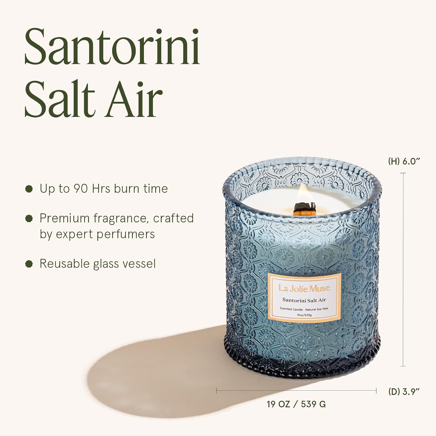 LA JOLIE MUSE Starlit Fir Pine Scented Candles for Home,19 oz Natural Soy