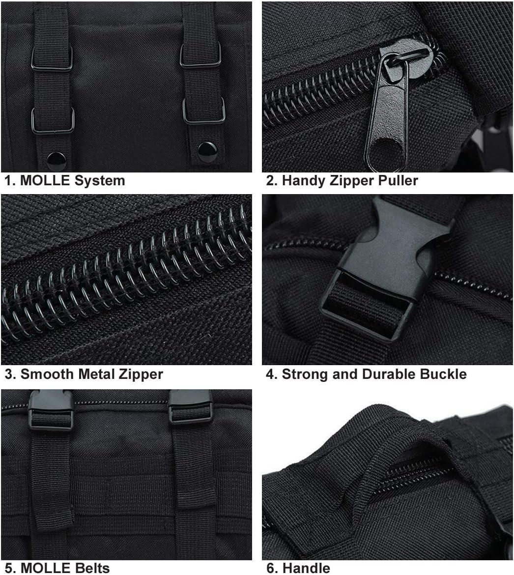 BraveHawk OUTDOORS Bike Handlebar Bag, 900D Nylon Oxford Multi-purpose Waist Bag Water Resistant Bicycle Cycling Pack (Black)
