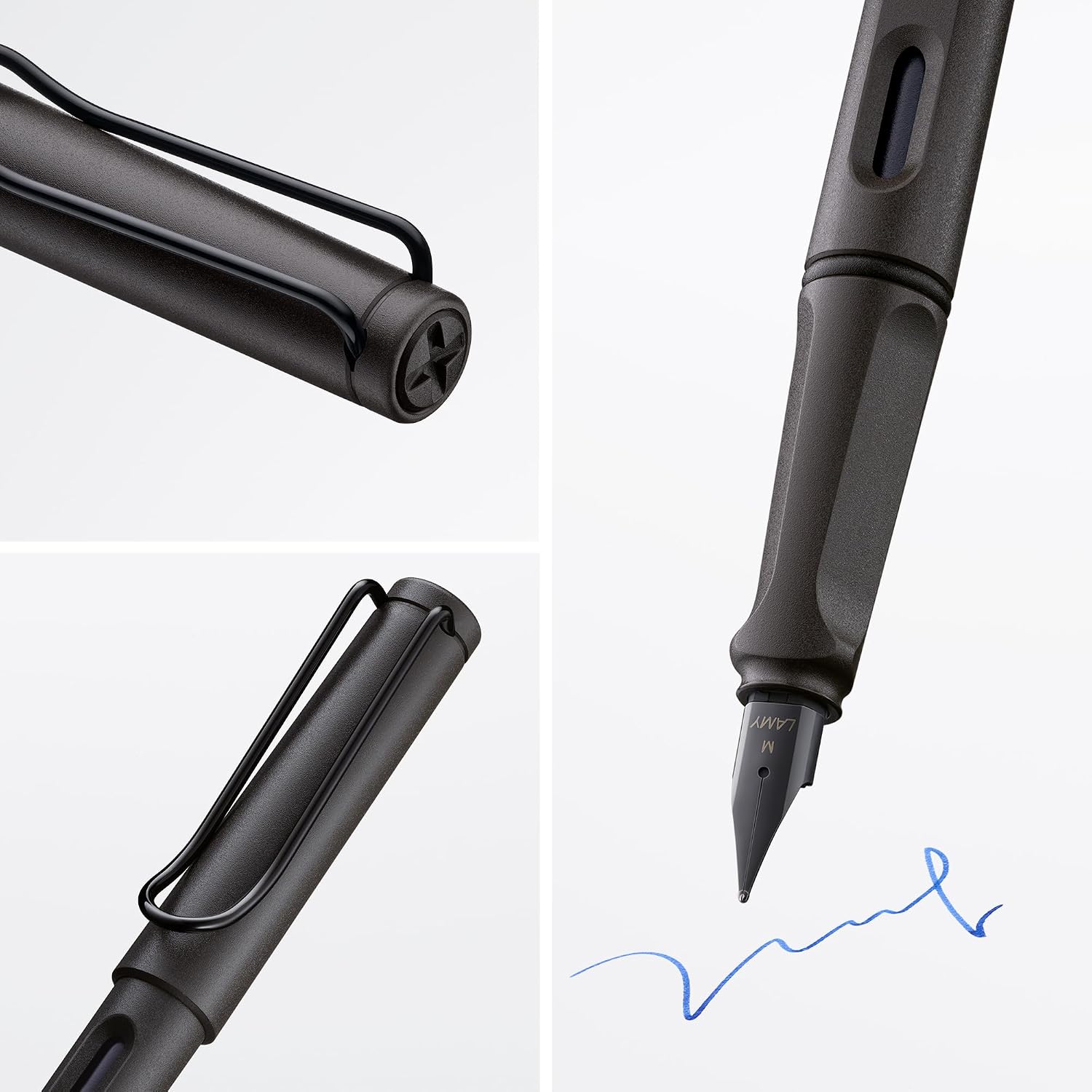 LAMY safari umbra - Fountain Pen with ergonomic grip & polished steel nib in size F - ideal for any Writing & Calligraphy - including LAMY T 10 blue cartridge - Right-Handed