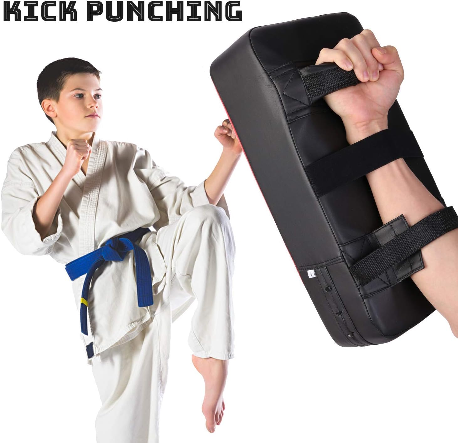 Odoland Punching Mitts Kick Pack Set, Boxing Mitts Focus Pads, Taewondo Kick Pad, Great for Boxing, Kickboxing, Karate, Muay Thai, MMA Training