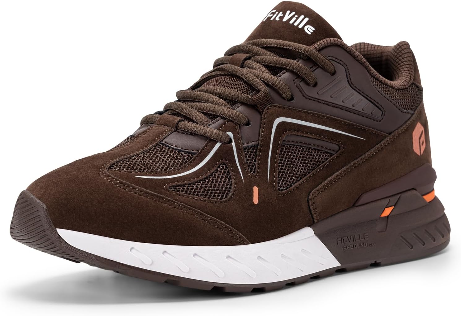 FitVille Extra Wide Walking Shoes for Men Wide Width Sneakers for Flat Feet Heel Pain Relief - Rebound Core
