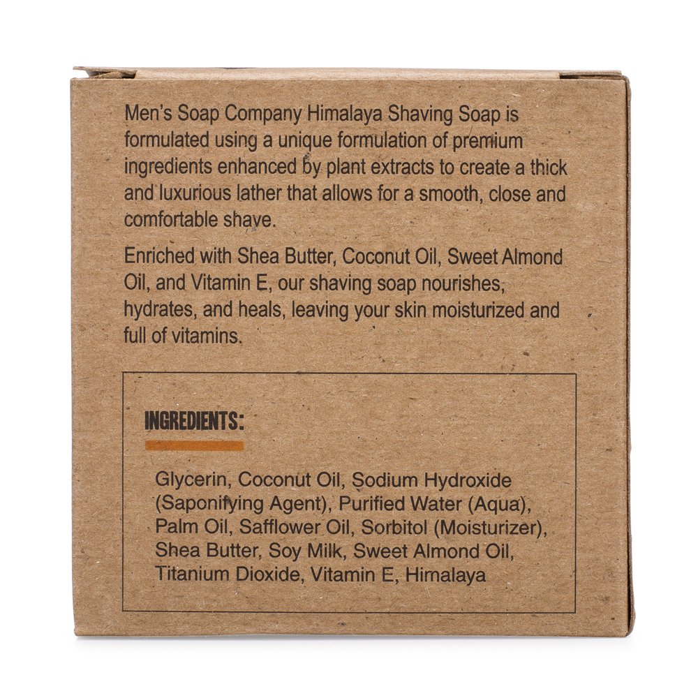 Men’s Soap Company Shaving Soap for Men and Women 4.0 oz Refill Puck Made with Natural Vegan Plant Ingredients. Shea Butter and Vitamin E Create Thick Shave Soap Lather for Skin Protection, Himalaya