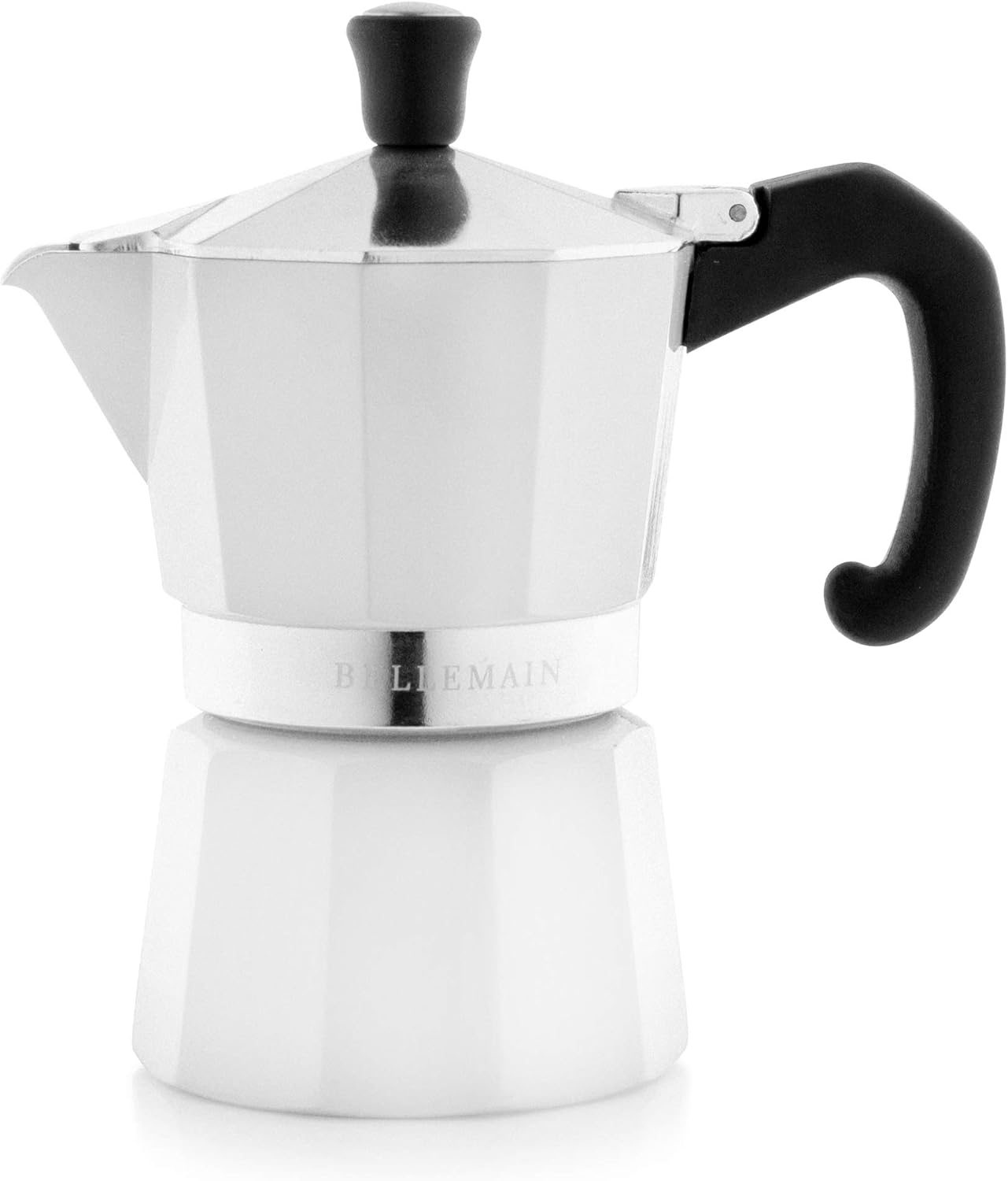 Bellemain Stovetop Espresso Maker, Italian Moka Pot, 6-Cup Silver | Classic aluminum design brews rich espresso at home or camping, with an easy-to-use and easy-to-clean design.