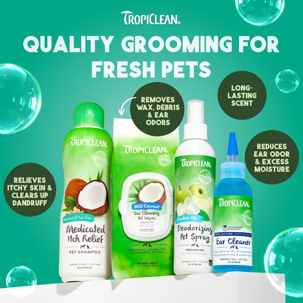TropiClean Deodorizing Dog Shampoo for Smelly Pets, Professional Dog Shampoo, Long Lasting Odor Control, Puppy Safe, USA Made, Berry Scent, 1 Gal