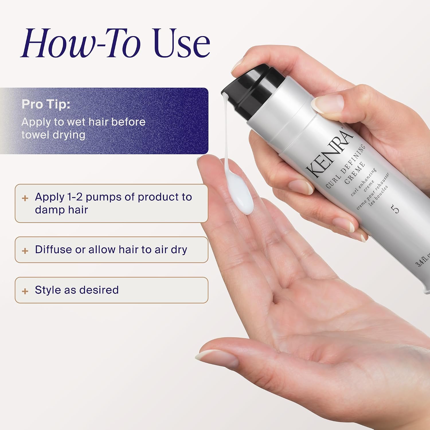 Kenra Curl Defining Crème 5 | Texture Enhancing Styler | Tames Frizz & Flyaways | Refines and Seperates Curls & Waves | Helps Resist Humidity | Medium To Coarse Hair