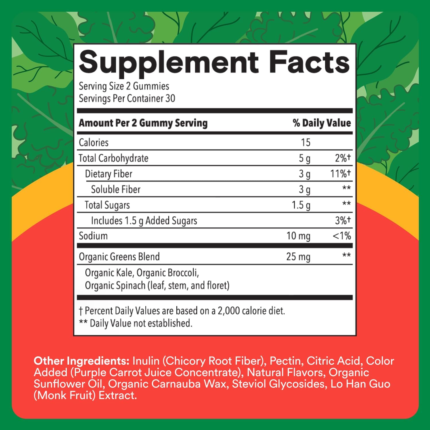 SmartyPants Kids Multivitamin Gummies and Fiber Supplement: Vitamin D3, C, Vitamin B12, B6, A, Zinc, Biotin, Inositol, Fiber Gummies, Three Fruit Flavors, 120 Count (30 Day Supply)