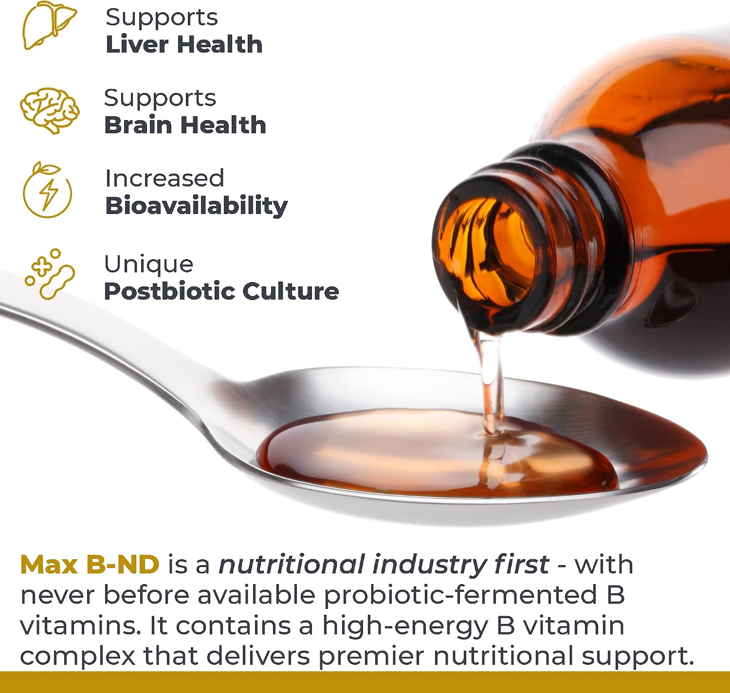 Premier Research Labs Max B-ND Liquid Vitamin - B-Complex for Liver & Brain Health, Liquid Drops for Energy, Immune & Adrenal Support for Men & Women