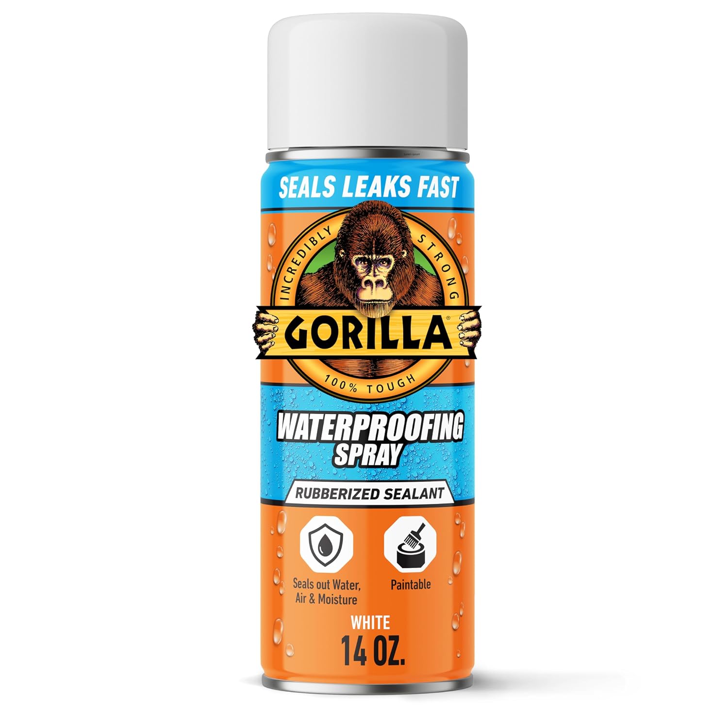 Gorilla Waterproofing Spray, Black, 16 oz, Flexible Rubberized Sealant