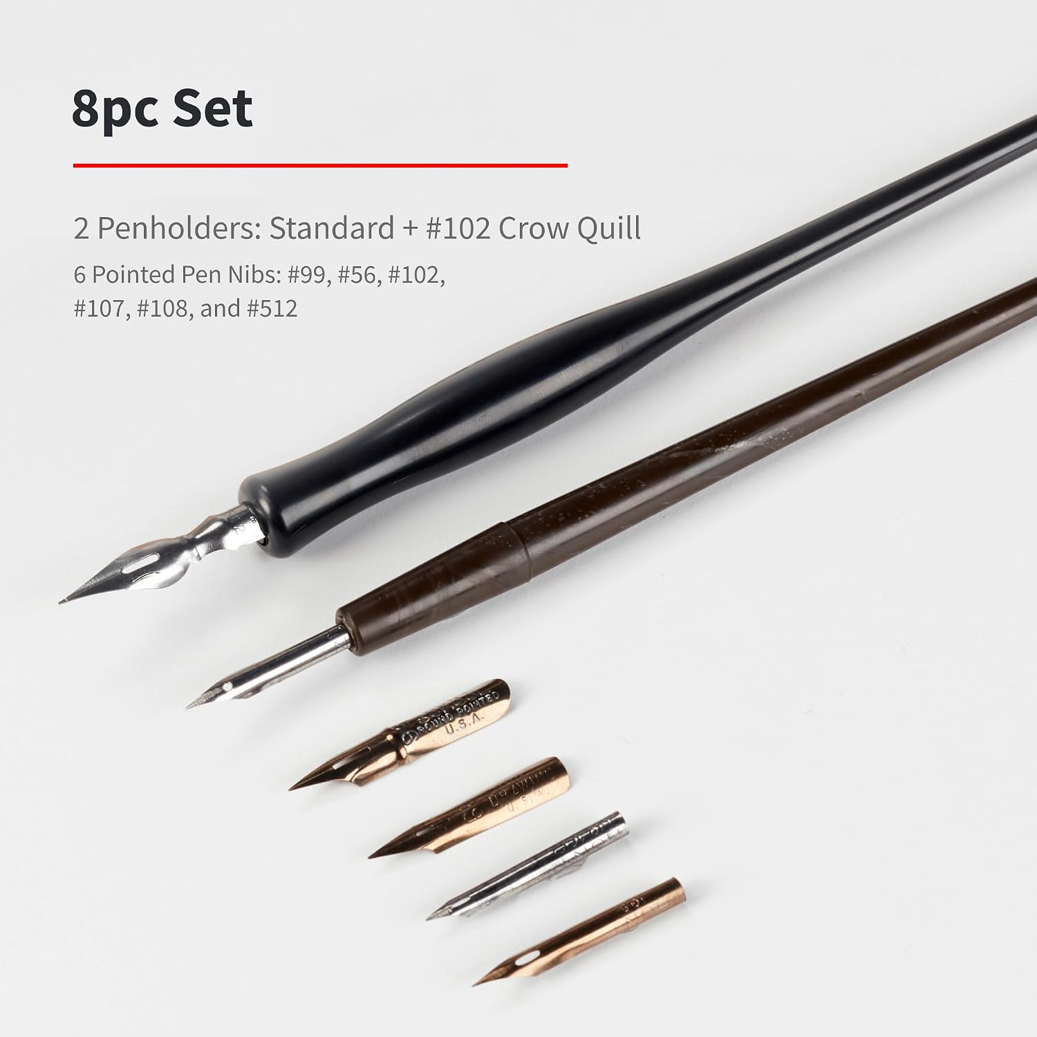 Speedball C-Series Lettering Pen Set, Left-handed - 1 Penholder w/ 6 Nibs