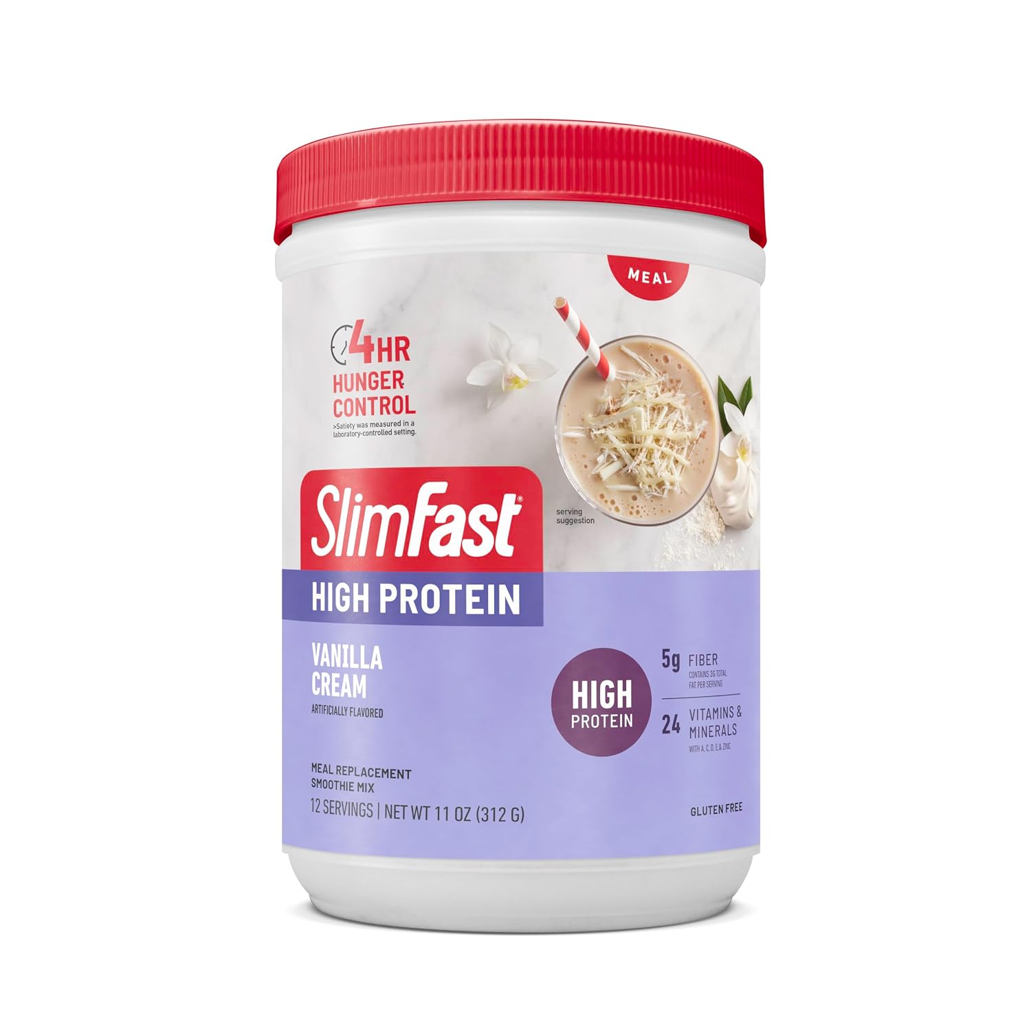 SlimFast High Protein Meal Replacement Shake Powder, 12 Servings (Pack of 2), Advanced Nutrition Smoothie Mix, Digestive Support, Gluten Free, Creamy Chocolate, 20g of Protein (Packaging May Vary)