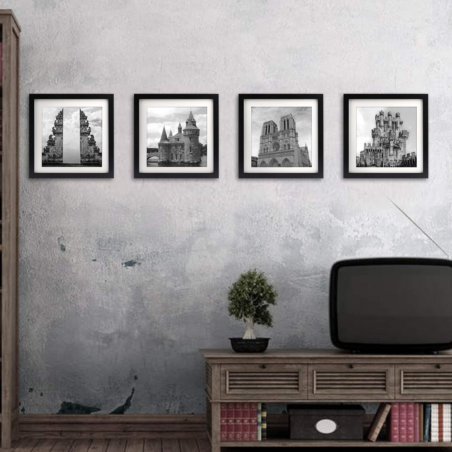 WUTL 8x8 Black Picture Frames Square