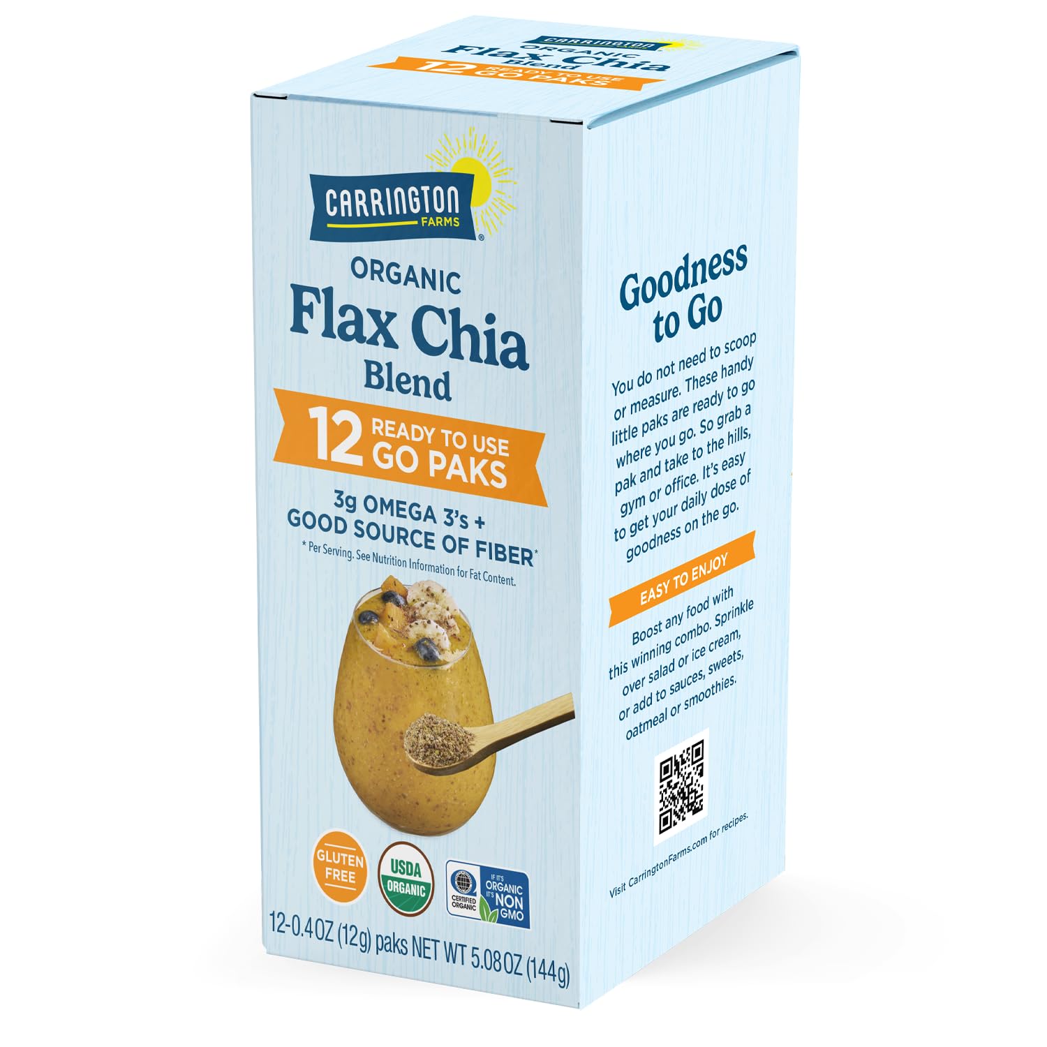 Carrington Farms Organic Milled Flax Seed 14 oz - Ground Flaxseed for Smoothies, Oatmeal, Baking & Vegan Egg Substitute | Omega-3, Fiber & Lignans | Vegan, Non-GMO, Gluten-Free