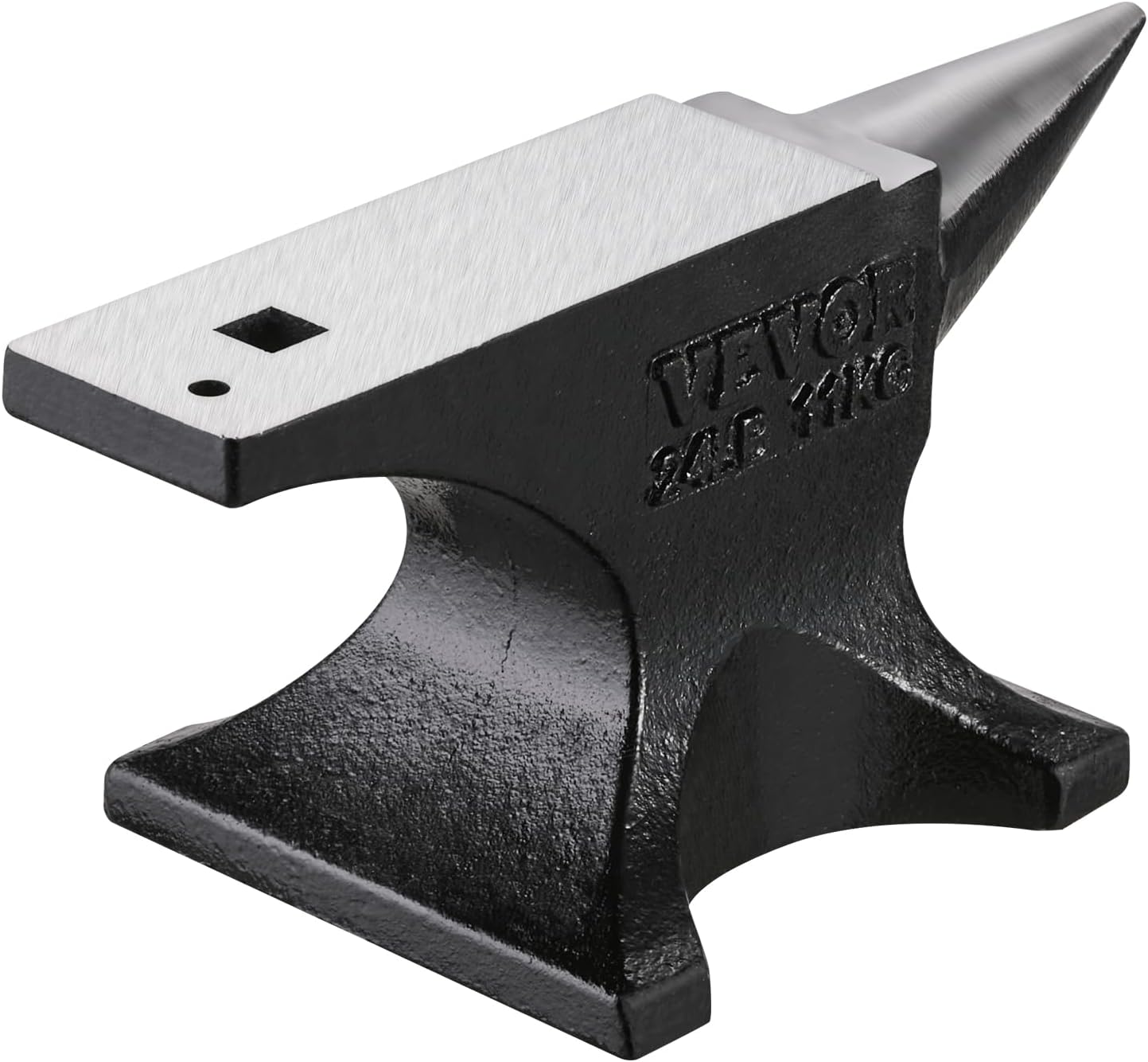 VEVOR Blacksmith Anvil 55 lbs (25 kg) Single Piece of Iron with Square Holes Ideal for Metalurgical and Blacksmiths in Metal Workshop and for