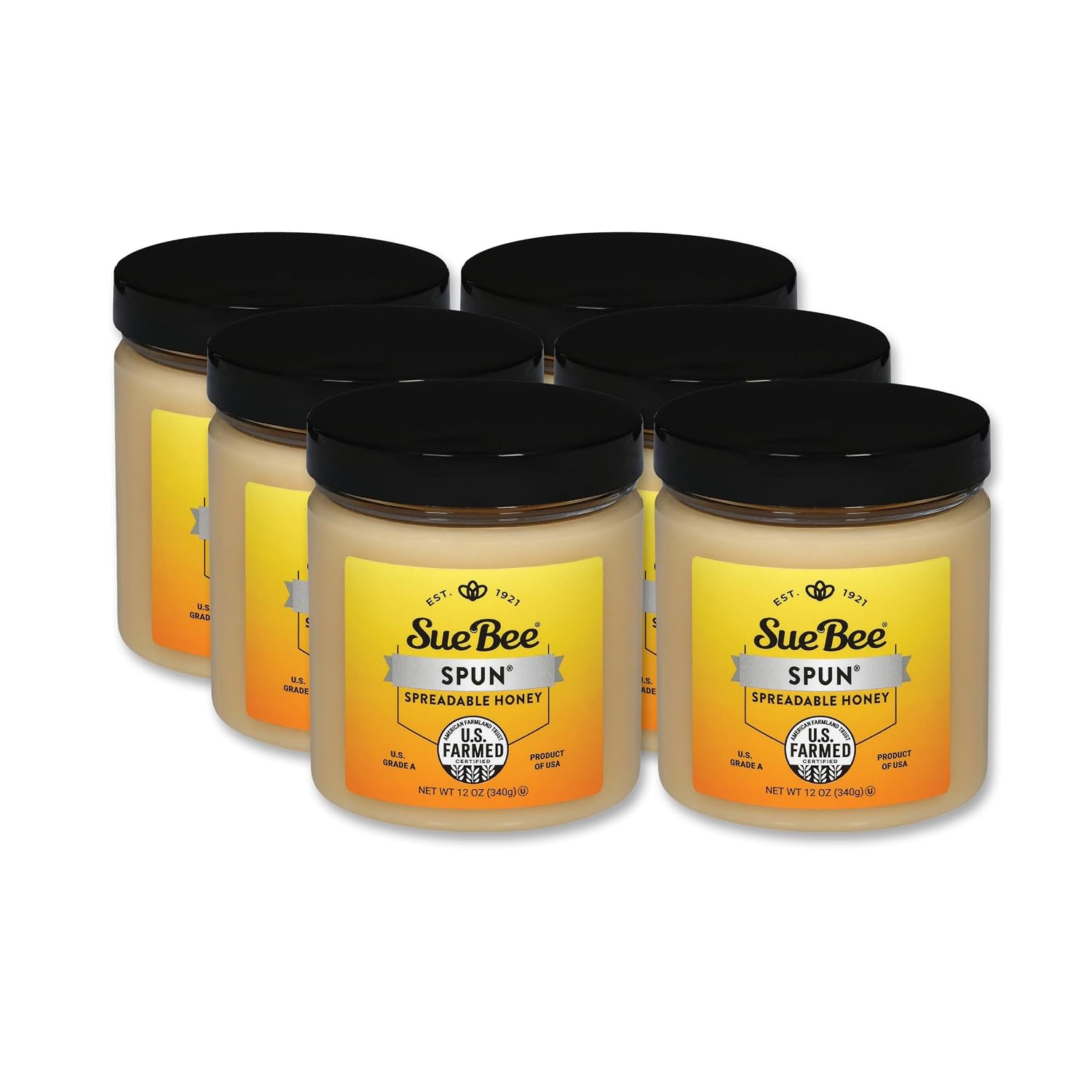 Sue Bee Premium Spun Honey, Pure Honey, Product of USA, US Grade A, Whipped Honey, 12 Ounce (Pack of 1)