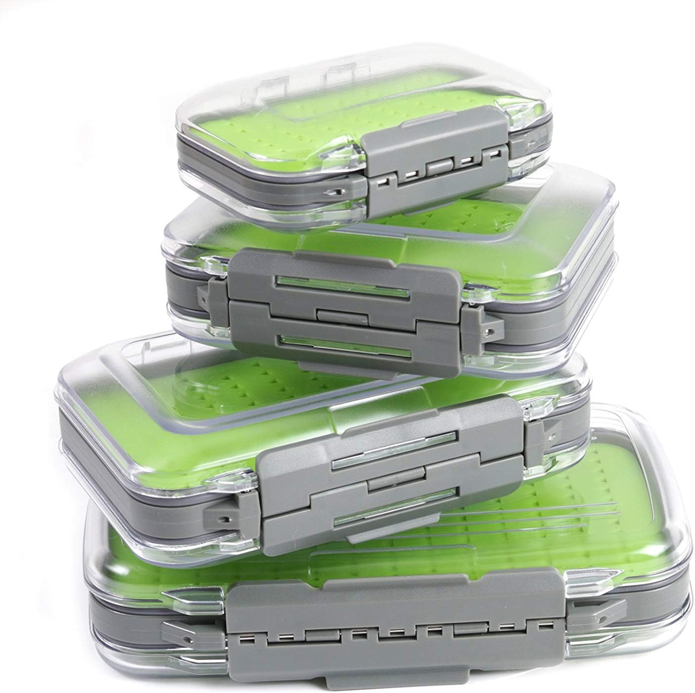 Maxcatch Waterproof Double-Sided Fly Box - Lightweight & Durable Fly Fishing Box with Clear Lid & Easy Grip Foam for Dry & Wet Flies Storage